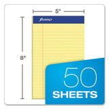 Perforated Writing Pads, Narrow Rule, 5 X 8, Canary, 50 Sheets, Dozen