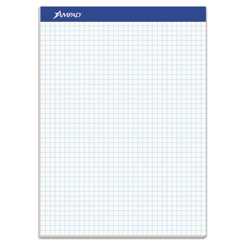 Quad Double Sheet Pad, 4 Sq-in Quadrille Rule, 8.5 X 11.75, White, 100 Sheets