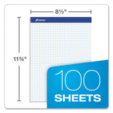 Quad Double Sheet Pad, 4 Sq-in Quadrille Rule, 8.5 X 11.75, White, 100 Sheets