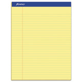 Perforated Writing Pads, Wide-legal Rule, 8.5 X 11.75, Canary, 50 Sheets, Dozen