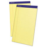 Perforated Writing Pads, Wide-legal Rule, 8.5 X 14, Canary, 50 Sheets, Dozen