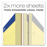 Double Sheet Pads, Wide-legal Rule, 8.5 X 11.75, Canary, 100 Sheets
