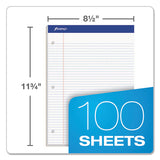 Double Sheet Pads, Wide-legal Rule, 8.5 X 11.75, White, 100 Sheets