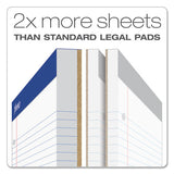 Double Sheet Pads, Wide-legal Rule, 8.5 X 11.75, White, 100 Sheets