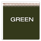 Gold Fibre Wirebound Writing Pad W- Cover, 1 Subject, Project Notes, Green Cover, 8.5 X 11.75, 70 Sheets