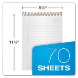 Gold Fibre Wirebound Writing Pad W- Cover, 1 Subject, Project Notes, Gray Cover, 8.5 X 11.75, 70 Sheets