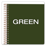Gold Fibre Wirebound Writing Pad W- Cover, 1 Subject, Project Notes, Green Cover, 9.5 X 7.25, 84 Sheets