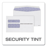 W-2 Laser Double Window Envelope, Commercial Flap, Gummed Closure, 5.63 X 9, White, 24-pack