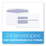 W-2 Laser Double Window Envelope, Commercial Flap, Gummed Closure, 5.63 X 9, White, 24-pack