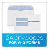 W-2 Peel And Seal Envelopes, Commercial Flap, Self-adhesive Closure, 5.63 X 9, White, 15-pack