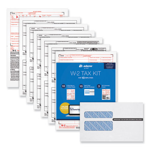 Six-part W-2 Online Tax Kit, Six-part Carbonless, 5.5 X 8, 10-pack