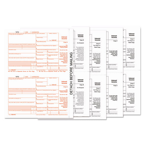 1099-int Tax Forms, 5-part, 5 1-2 X 8, Inkjet-laser, 24-pack