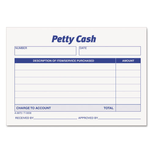 Received Of Petty Cash Slips, 3 1-2 X 5, 50-pad, 12-pack
