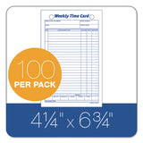 Employee Time Card, Weekly, 4 1-4 X 6 3-4, 100-pack