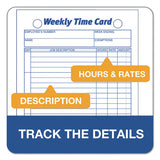 Employee Time Card, Weekly, 4 1-4 X 6 3-4, 100-pack