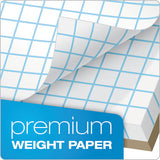 Quadrille Pads, 5 Sq-in Quadrille Rule, 8.5 X 11, White, 50 Sheets