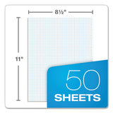 Quadrille Pads, 5 Sq-in Quadrille Rule, 8.5 X 11, White, 50 Sheets