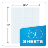 Quadrille Pads, 6 Sq-in Quadrille Rule, 8.5 X 11, White, 50 Sheets