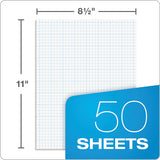 Cross Section Pads, 4 Sq-in Quadrille Rule, 8.5 X 11, White, 50 Sheets