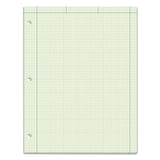 Engineering Computation Pads, 5 Sq-in Quadrille Rule, 8.5 X 11, Green Tint, 100 Sheets