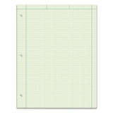 Engineering Computation Pads, 5 Sq-in Quadrille Rule, 8.5 X 11, Green Tint, 100 Sheets