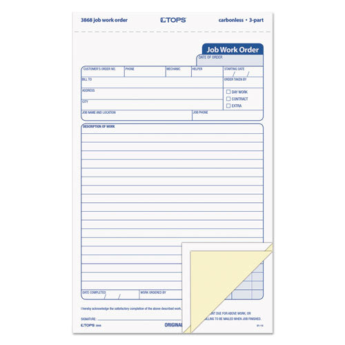 Snap-off Job Work Order Form, 5 2-3