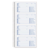 Spiralbound Message Book, 2 3-4 X 5, Two-part Carbonless, 400-book