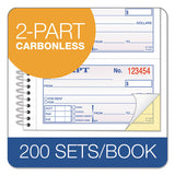 Money-rent Receipt Spiral Book, 2-3-4 X 4 3-4, 2-part Carbonless, 200 Sets-book