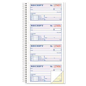 Money-rent Receipt Spiral Book, 2-3-4 X 4 3-4, 2-part Carbonless, 200 Sets-book