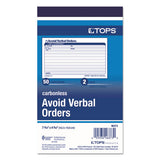 Avoid Verbal Orders Manifold Book, 6 1-4 X 4 1-4, 2-part Carbonless, 50 Sets-bk