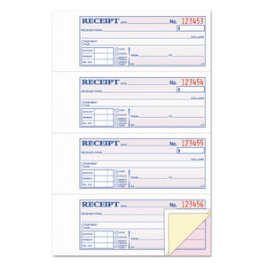 Money-rent Receipt Books, 2-3-4 X 7 1-8, Three-part Carbonless, 100 Sets-book