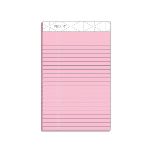 Prism + Writing Pads, Narrow Rule, 5 X 8, Pastel Pink, 50 Sheets, 12-pack