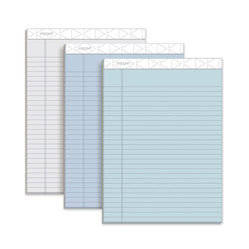 Prism + Colored Writing Pad, Wide-legal Rule, 8.5 X 11.75, Assorted Pastel Sheet Colors, 50 Sheets, 6-pack