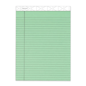 Prism + Colored Writing Pad, Wide-legal Rule, 8.5 X 11.75, Green, 50 Sheets, 12-pack