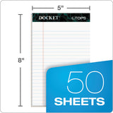 Docket Ruled Perforated Pads, Narrow Rule, 5 X 8, White, 50 Sheets, 12-pack