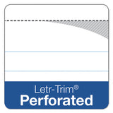 Docket Ruled Perforated Pads, Narrow Rule, 5 X 8, White, 50 Sheets, 6-pack
