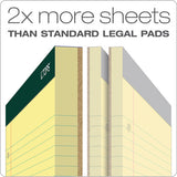Double Docket Ruled Pads, Wide-legal Rule, 8.5 X 11.75, Canary, 100 Sheets, 6-pack