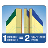 Double Docket Ruled Pads, Pitman Rule, 8.5 X 11.75, Canary, 100 Sheets, 6-pack