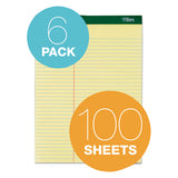Double Docket Ruled Pads, Pitman Rule, 8.5 X 11.75, Canary, 100 Sheets, 6-pack
