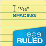 Docket Ruled Perforated Pads, Wide-legal Rule, 8.5 X 11.75, Canary, 50 Sheets, 12-pack