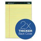 Docket Ruled Perforated Pads, Wide-legal Rule, 8.5 X 11.75, Canary, 50 Sheets, 6-pack