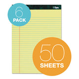 Docket Ruled Perforated Pads, Wide-legal Rule, 8.5 X 11.75, Canary, 50 Sheets, 6-pack