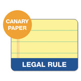 Docket Ruled Perforated Pads, Wide-legal Rule, 8.5 X 11.75, Canary, 50 Sheets, 6-pack