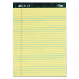 Docket Ruled Perforated Pads, Wide-legal Rule, 8.5 X 11.75, Canary, 50 Sheets, 6-pack