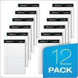Docket Ruled Perforated Pads, Wide-legal Rule, 8.5 X 11.75, White, 50 Sheets, 12-pack