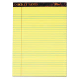 Docket Gold Ruled Perforated Pads, Narrow Rule, 5 X 8, Canary, 50 Sheets, 12-pack