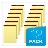 Docket Gold Ruled Perforated Pads, Wide-legal Rule, 8.5 X 11.75, Canary, 50 Sheets, 12-pack