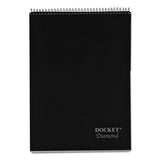 Docket Diamond Top-wire Planning Pad, Wide-legal Rule, Black, 8.5 X 11.75, 60 Sheets