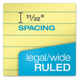 Docket Gold Ruled Perforated Pads, Wide-legal Rule, 8.5 X 14, Canary, 50 Sheets, 12-pack