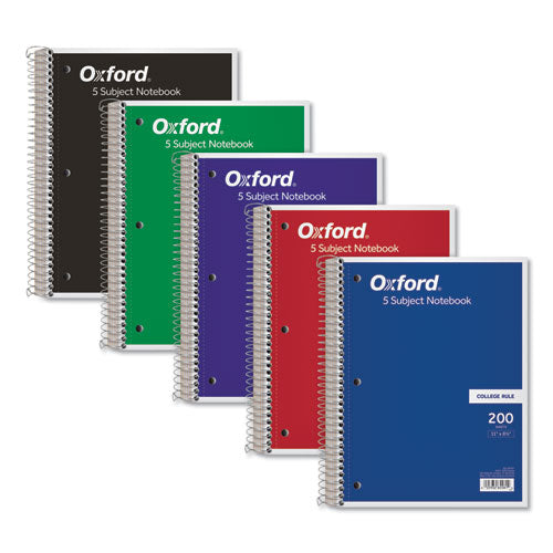 Coil-lock Wirebound Notebooks, 5 Subjects, Medium-college Rule, Assorted Color Covers, 11 X 8.5, 200 Sheets